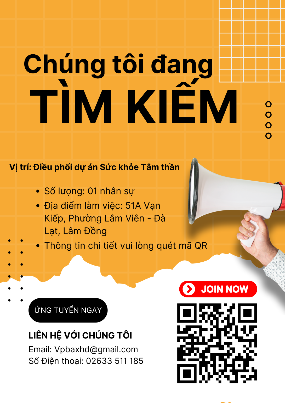 📢 [CƠ HỘI NGHỀ NGHIỆP] TÌM KIẾM ĐỒNG ĐỘI: ĐIỀU PHỐI DỰ ÁN SỨC KHỎE TÂM THẦN 🌿